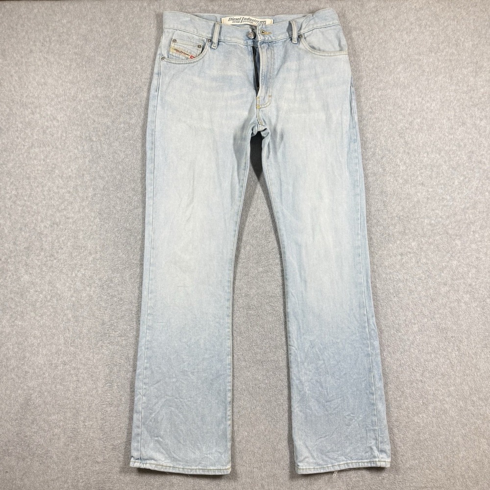 Diesel FANKER BOOTCUT Jeans Mens 32x32 Light Wash Distressed Heels Italy 00895